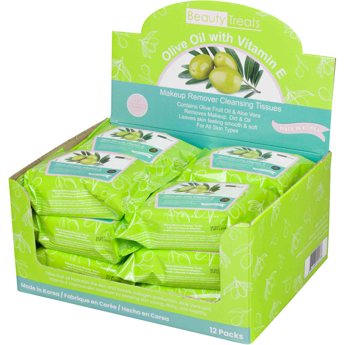120-OL - OLIVE OIL MAKEUP REMOVER CLEANSING TISSUES