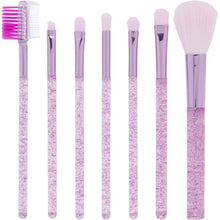 Load image into Gallery viewer, 149 - 7 PIECE BRUSH SET IN POUCH - PURPLE GLITTER