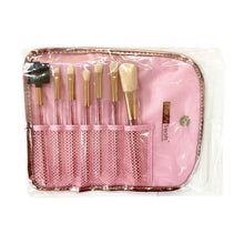 Load image into Gallery viewer, 157 - 7 PIECE BRUSH SET IN POUCH - ROSE GOLD GLITTER