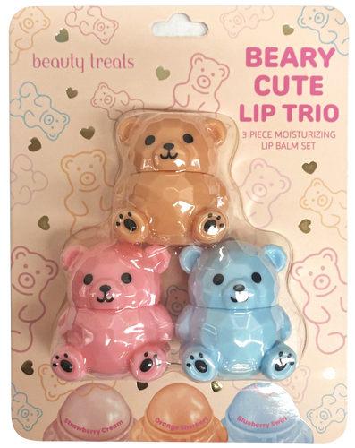665-R3 - Beary Cute Lip Trio - Lip Balm Set