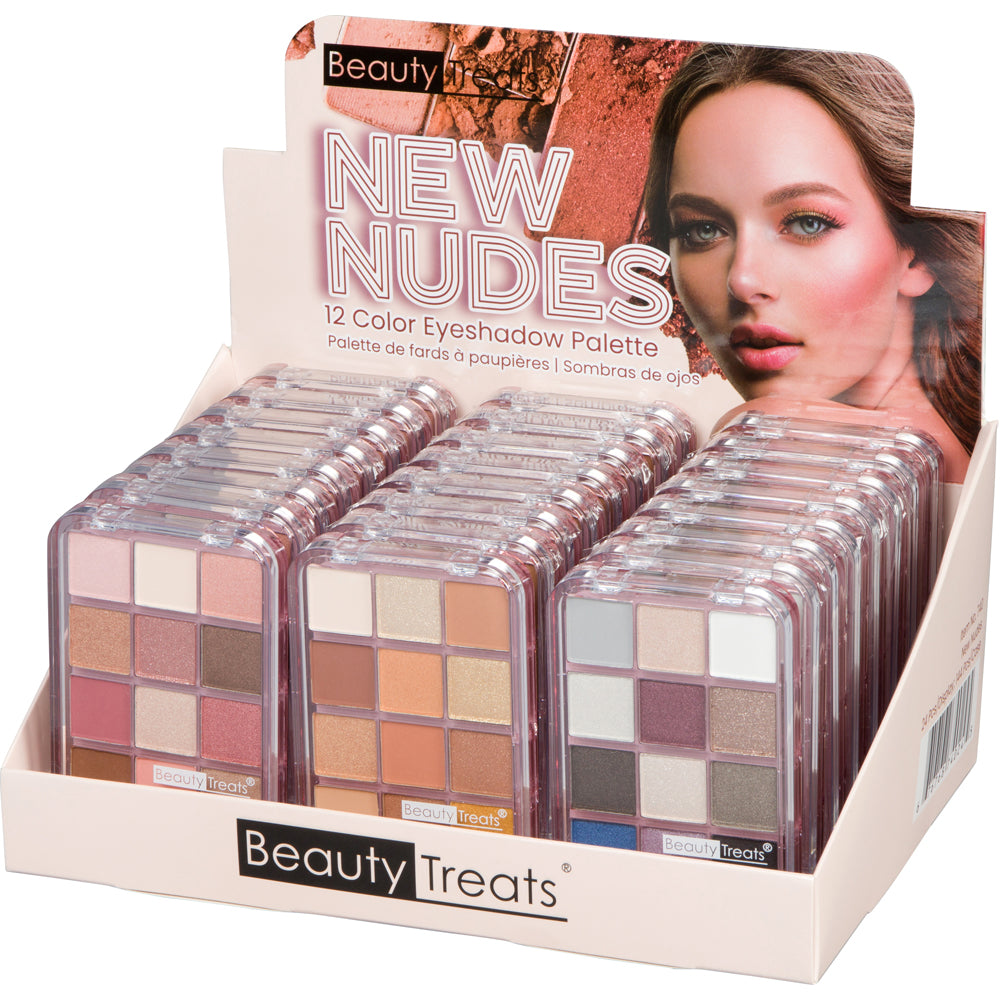 NEW NUDES - 12 COLOR EYESHADOW PALETTE – www.beauty-treats.com