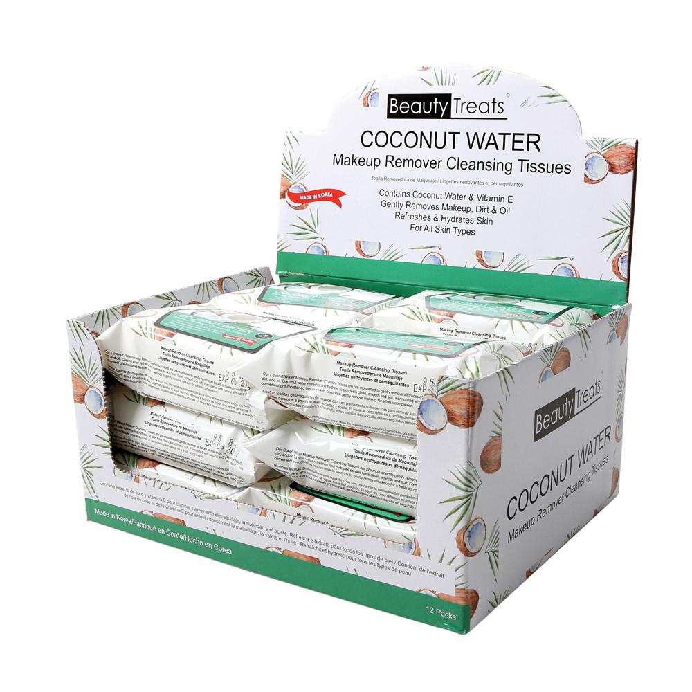 120-COCO - COCONUT WATER MAKEUP REMOVER CLEANSING TISSUES