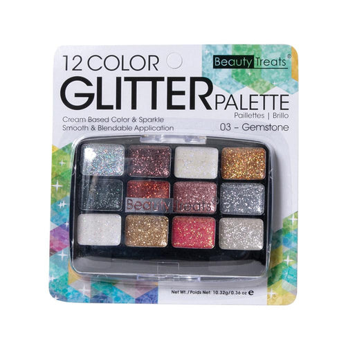 413-03 - 12 COLOR GLITTER PALETTE - GEMSTONE